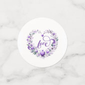 Paarse Bloemhartjes Bruidsfeest Confetti (Kleine voorkant)