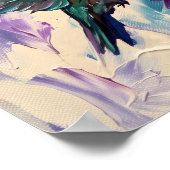 Paarse Bloemige Abstracte Poster (Hoek)