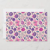 Paarse bloemige allround feest decoratie kaart (Achterkant)