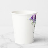 Paarse bloemige baby shower papieren bekers (Rechts)