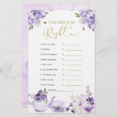 Paarse bloemige baby shower thee De prijs is goed (Voorkant / Achterkant)