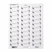 Paarse bloemige botanische retouradres etiket (Full Sheet)