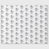 Paarse Bloemige Botanische Wilde Bloem Cadeaupapier (Vlak)