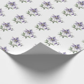Paarse Bloemige Botanische Wilde Bloem Cadeaupapier (Hoek)