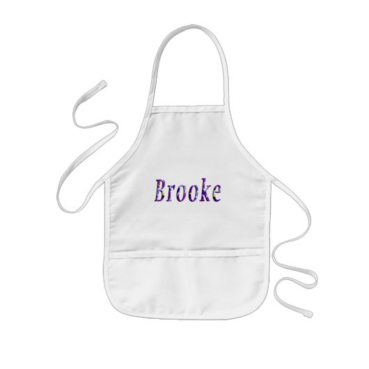 Paarse Bloemige Brooke Naam, Kinder Schort (Voorkant)