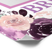Paarse Bloemige Bruids-Shower Fotoprop Frame Boho Poster (Hoek)