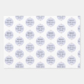 Paarse Bloemige Bruids Shower Inpakpapier Vel (Voorkant)