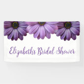 Paarse Bloemige Bruids-Shower Spandoek (Horizontaal)