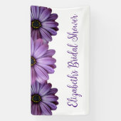 Paarse Bloemige Bruids-Shower Spandoek (Verticaal)