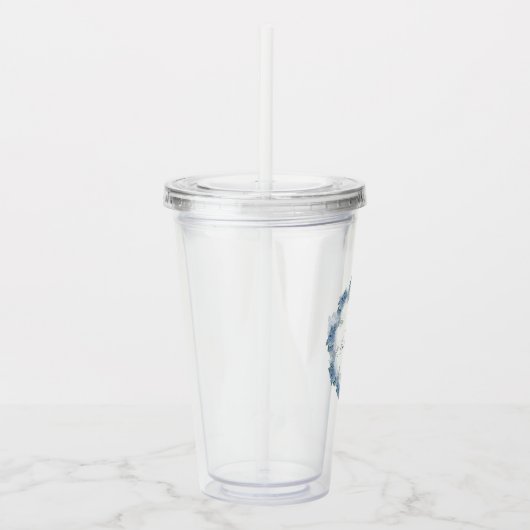 Paarse Bloemige Bruidsdouche Acryl Drinkbeker (Rechts)