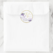 Paarse bloemige bruidsdouche-thee bedankstickers ronde sticker (Tas)