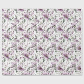 Paarse bloemige bruidsdouche verjaardag haar bruil cadeaupapier (Vlak)