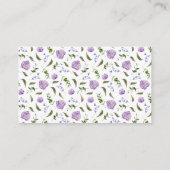 Paarse Bloemige Bruidsfeest Recept Verzoek  Informatiekaartje (Achterkant)