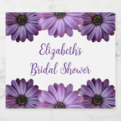 Paarse Bloemige Bruidsmeisjes Borrel Sparkling Wijnetiket (Enkel label)