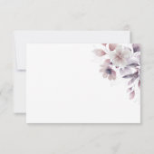 Paarse Bloemige Bruiloft RSVP Kaartje (Achterkant)