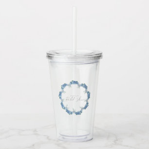 Paarse Bloemige Bruiloftsdouche Acryl Drinkbeker
