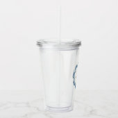 Paarse Bloemige Bruiloftsdouche Acryl Drinkbeker (Rechts)