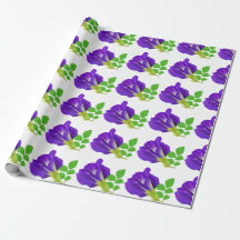 Paarse Bloemige Cadeaupapier