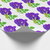 Paarse Bloemige Cadeaupapier (Hoek)