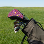 Paarse Bloemige Ditsy Golf Head Cover (Insitu)