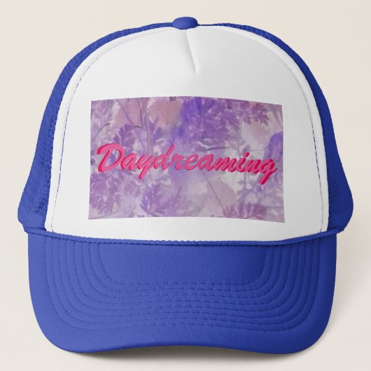 Paarse Bloemige Droom Trucker Pet (Voorkant)