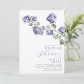 Paarse bloemige Elegante Minimal Vrijgezellenfeest Kaart (Staand voorkant)