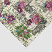 Paarse bloemige ephemera-collage tissuepapier (Detail)