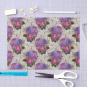 Paarse bloemige ephemera tissuepapier (Craft)