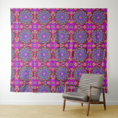Paarse Bloemige Fantasie | Boho Schoonheid Wandkleed (In Situ (horizontaal))