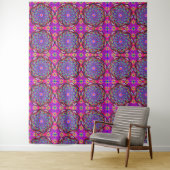 Paarse Bloemige Fantasie | Boho Schoonheid Wandkleed (In situ)