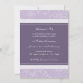 Paarse Bloemige Foto 1e Verjaardagsuitnodiging Kaart (Achterkant)