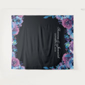 Paarse bloemige fotohoud-backdrop voor bruiloften wandkleed (Voorkant (horizontaal))