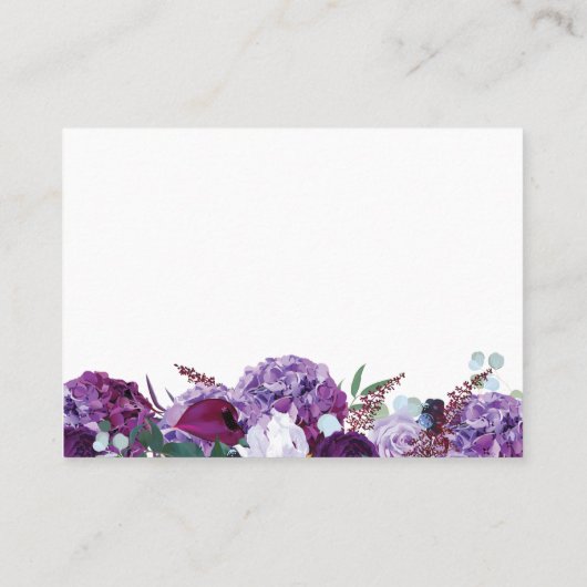 Paarse Bloemige Geometrische Gouden Frame Bedankka Visitekaartje (Achterkant)