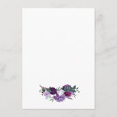 Paarse bloemige geometrische huwelijksreceptie menu (Achterkant)