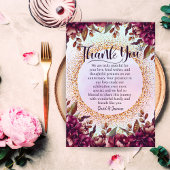 Paarse Bloemige Huwelijksjubileumfeest op Maat Gem Bedankkaart