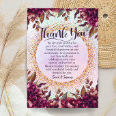 Paarse Bloemige Huwelijksjubileumfeest op Maat Gem Bedankkaart