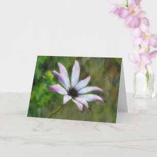 Paarse Bloemige Kunstkaart Cosmos Wilde Bloem Noti Kaart