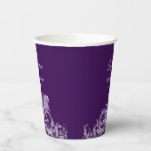 Paarse Bloemige Lavendel Fiets Baby Shower Papieren Bekers (Links)