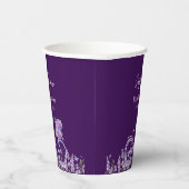 Paarse Bloemige Lavendel Fiets Baby Shower Papieren Bekers (Rechts)