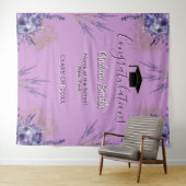 Paarse Bloemige Lavendel Meisjesachtig Afstudeerfo Wandkleed (In Situ (horizontaal))