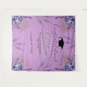 Paarse Bloemige Lavendel Meisjesachtig Afstudeerfo Wandkleed (Voorkant (horizontaal))