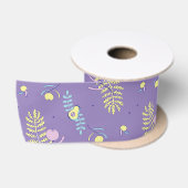 Paarse Bloemige Lint met Patroon (Spoel)
