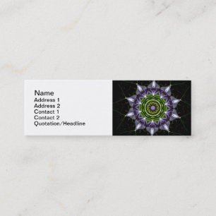 Paarse Bloemige Mandala Kaleidoscoop Kunst Mini Visitekaartje