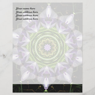 Paarse Bloemige Mandala Kaleidoscoop Kunst Persoonlijk Briefhoofd