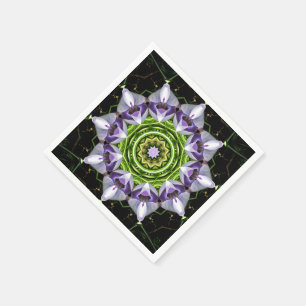Paarse Bloemige Mandala Kaleidoscoop Kunst Servet