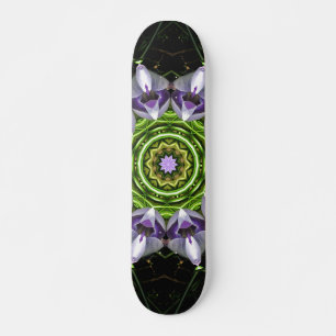 Paarse Bloemige Mandala Kaleidoscoop Kunst Skateboard