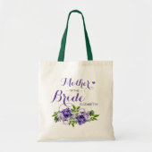 Paarse Bloemige Moeder van de Bruid Tote Bag (Voorkant)