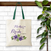 Paarse Bloemige Moeder van de Bruid Tote Bag