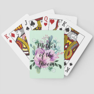 Paarse bloemige MOEDER van de BRUIDEGOM Trouw Brui Pokerkaarten