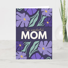 Paarse Bloemige Moederdag Cadeau - Voor Moeder Feestdagen Kaart